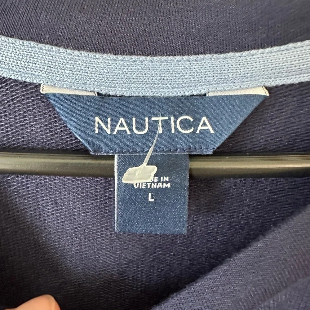 Nautica Navy Blue Long Sleeve and Pant Pajama Set Size L